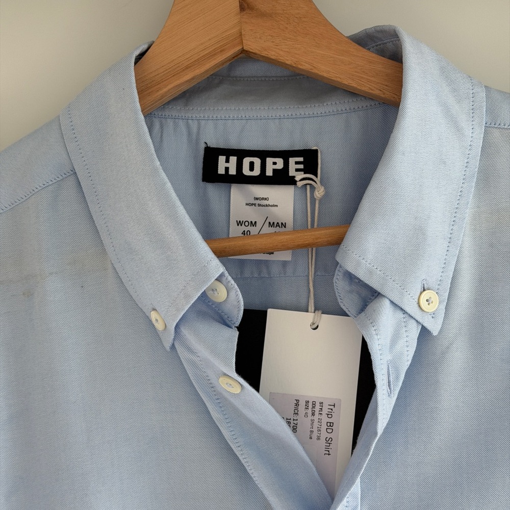HOPE STOCKHOLM Light Blue UNISEX Button-Down Shirt
